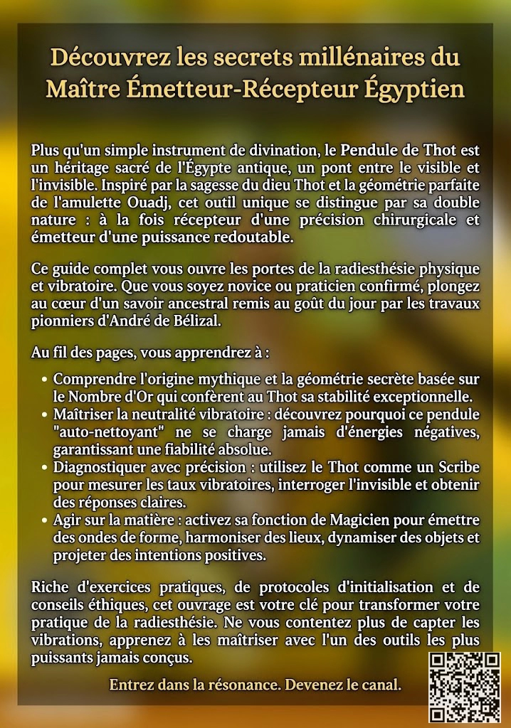 4eme de Couverture pendule de thot