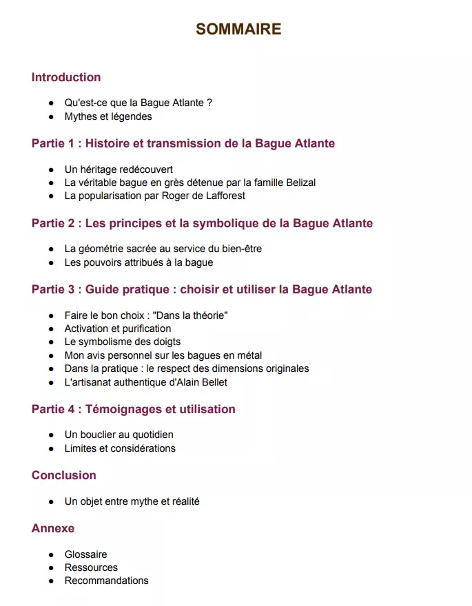 sommaire bague atlante